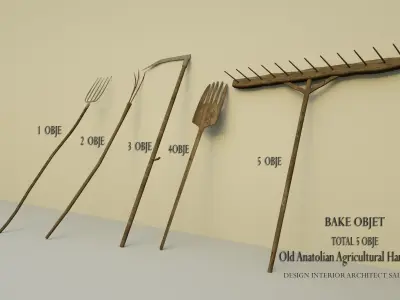  OLD ANATOLIAN AGRICULTURAL TOOLS  DESIGN  Low-poly 3D model