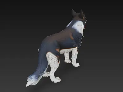 Dog Realistic 3D Model Basic - Low Poly Realistic Low-poly 3D model