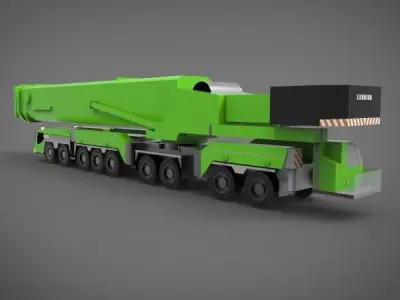 heavy mobile crane Low-poly 3D model