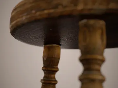 Vintage Stool Low-poly 3D model