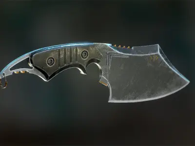 Army Butcher Knife Low-poly 3D model