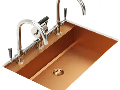 OFFICINE GULLO Undermounted Rectangular Sink with step 3D model