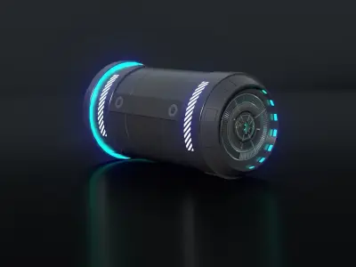 Sci-Fi Barrel Low-poly 3D model purchase
