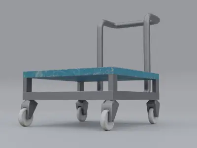 Small Metal Trolley Free low-poly 3D model