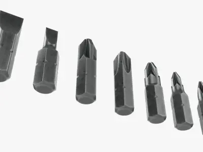 Bit set for screwdriver 3D model