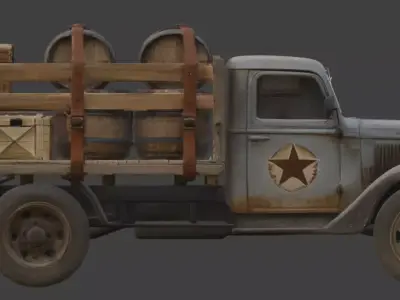 Frontier Heavy Cargo Truck Low-poly 3D model