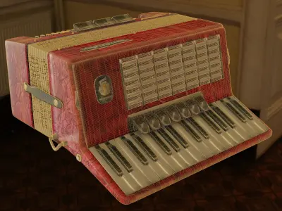 Weltmeister Stella 80 Bass Accordion Low Poly Low-poly 3D model