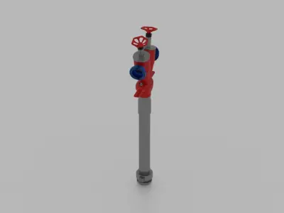 Feuerwehr Standrohr mit Systemtrenner Free 3D model