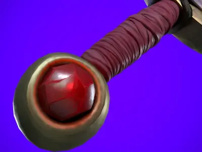 Rusty Sword Low-poly 3D model