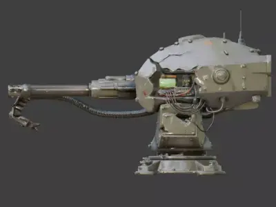 Destroyed Automated Defense Turret 3D Model V01 Low-poly 3D model