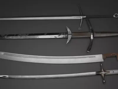 swords pack Game ready Low-poly 3D model