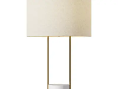 West Elm Industrial Outline Marble Linen Table Lamp 3D model