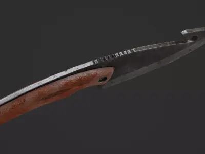 Gut Knife Game Ready Model Low-poly 3D model