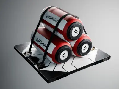 Large battery Game Assets item6 3D model