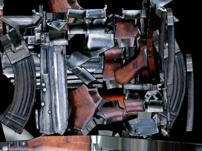 Ak-47 Gun Low-poly 3D model purchase