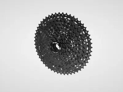 MTB Cassette black Low-poly 3D model