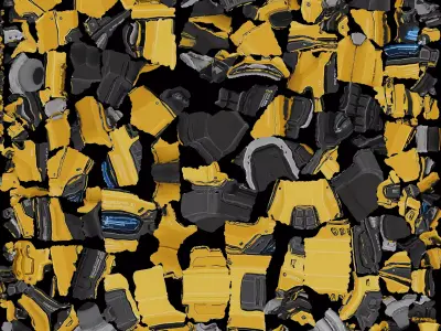 Futuristic Yellow Gun 3D model 3