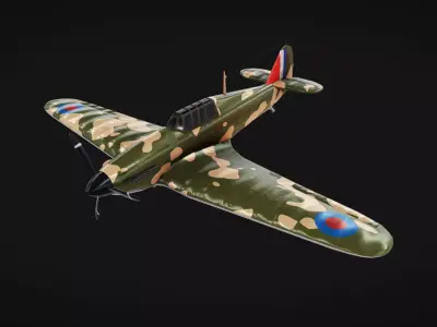 Hawker Hurricane Low-poly 3D model