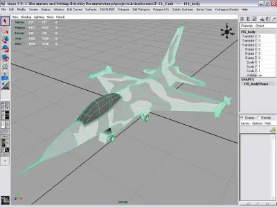F-16 plane Low-poly 3D model