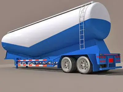 Blue Bottom Tanker Trailer 06 3D model