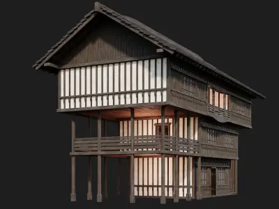 Old Medieval Building 4K Textures GameReady 111 Low-poly 3D model