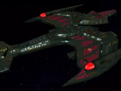 STAR TREK - KLINGON NEGH VAR CLASS Low-poly 3D model