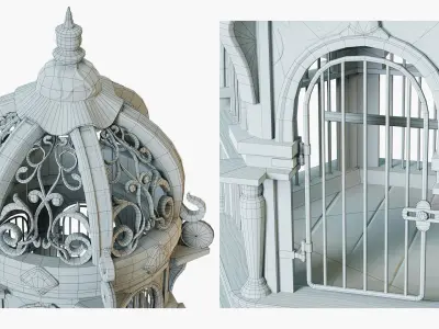 Birdcage Fancy Low-poly 3D model