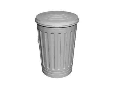 Metal Trash Can Low-poly 3D model purchase