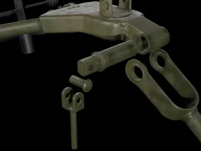 Tripod - M2 Browning Machine Gun Low Poly Low-poly 3D model
