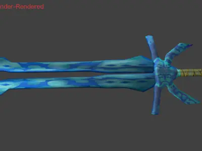 Blue Cartoon Sword 3D model