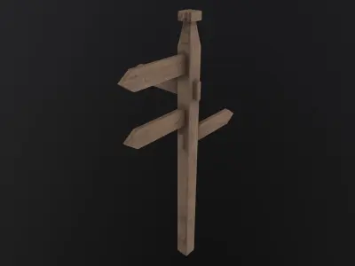 Signpost 3D Model Low-poly 3D model