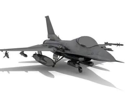  3D Fighter plane Low-poly 3D model
