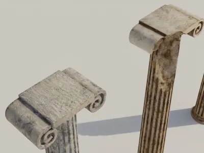 Antique column 3D models Low-poly 3D model