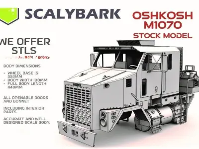 Oshkosh M1070  Army tank  STL 3D print model