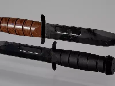 KABAR Military Knife Low-poly 3D model