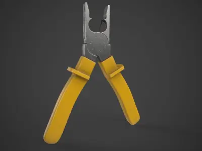 Pliers Low-poly 3D model 3