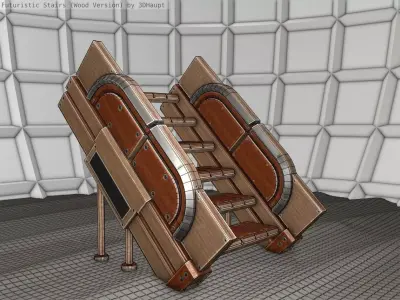 Wood Stairs - Construction Element 24 Low-poly 3D model