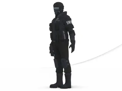  SWAT Soldier 3D Model Tactical Urban Assault Unit Low-poly 3D model