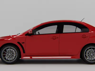 Mitsubishi Lancer Evolution X Elite Tuners Edition 2015 Low-poly 3D model