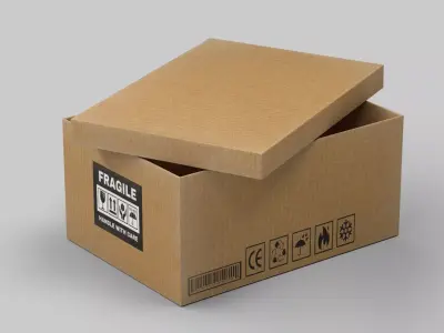 Industrial Cardboard Containers Low-poly 3D model