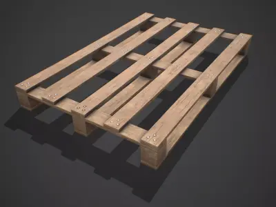 Low poly European Wood pallet 03 PBR Game Ready  Free low-poly 3D model