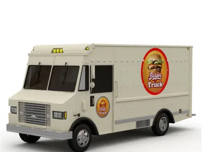 Hot Dog and Two Burger Trucks 3D model