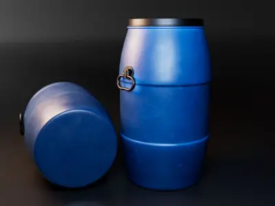 Plastic Barrel Free low-poly 3D model
