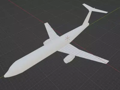 Fictional Twin Engine T-Tail Jetliner 7N7-300 Inspired 3D model