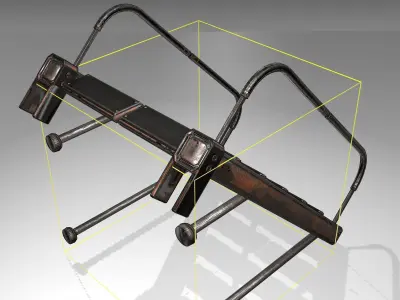 Futuristic Stairs - 17 - Rusty Textures Low-poly 3D model