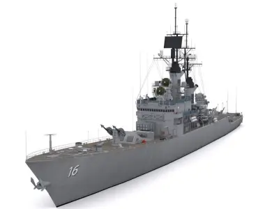 CG 16  -  USS Leahy Low-poly 3D model