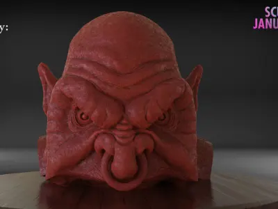 Orc Bust Eyes and Ears Part 2 Timelapse and Model 3D print model