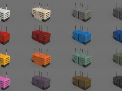 PBR Sci-Fi Building A14 Low-poly 3D model