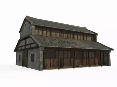 Asian Ancient Architecture Warehouse 3D model
