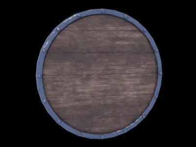 lowpoly Viking Style Shield 3D model Low-poly 3D model